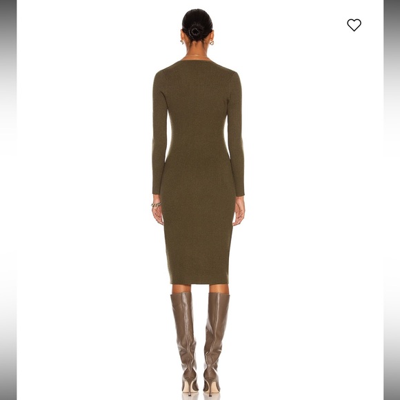 NEW / L’AGENCE Button Duster Midi Sweater Dress Long Cardigan / Olive Green XS - Picture 2 of 11